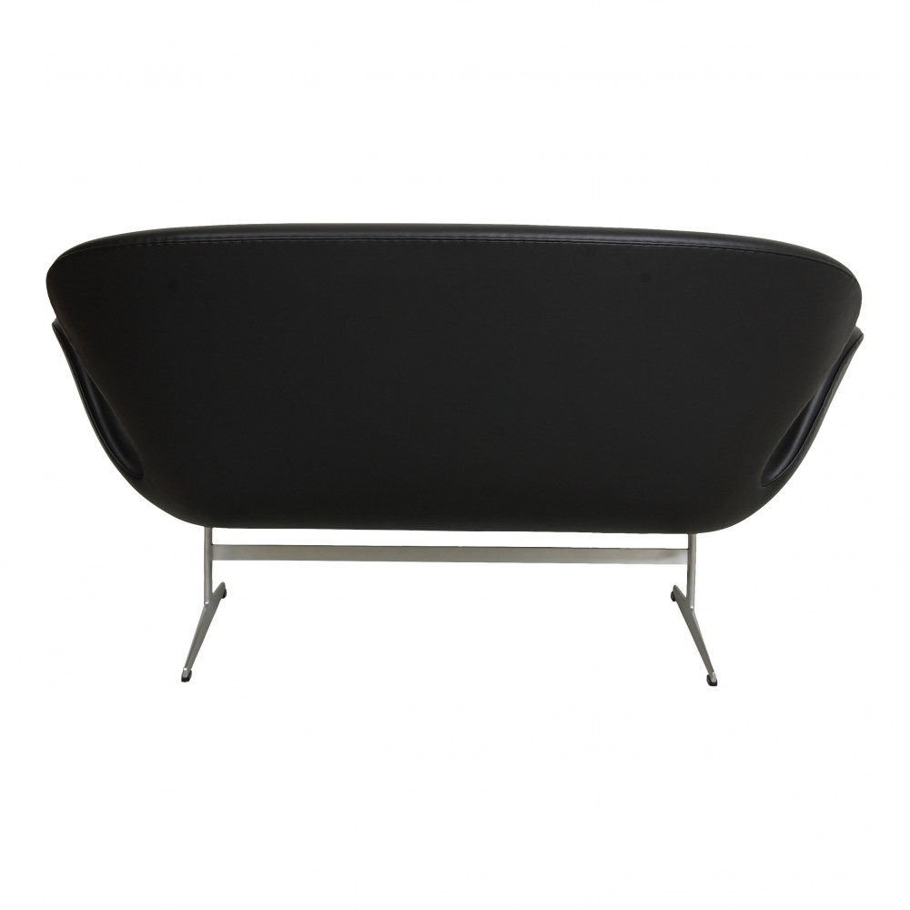 Buy Secondhand Arne Jacobsen Swan sofa black leather CPHClassic